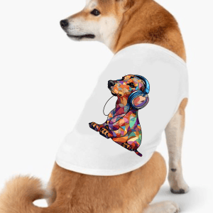 Tricou Căței- Music Dawg Dachshund Edition