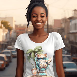 Tricou The Vacation Kitty - Antigua