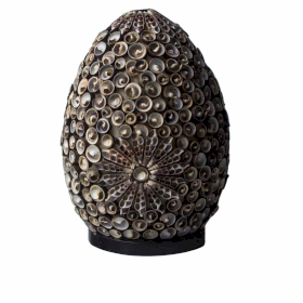 Lampă Boho din Scoici - Glob Twist Oval