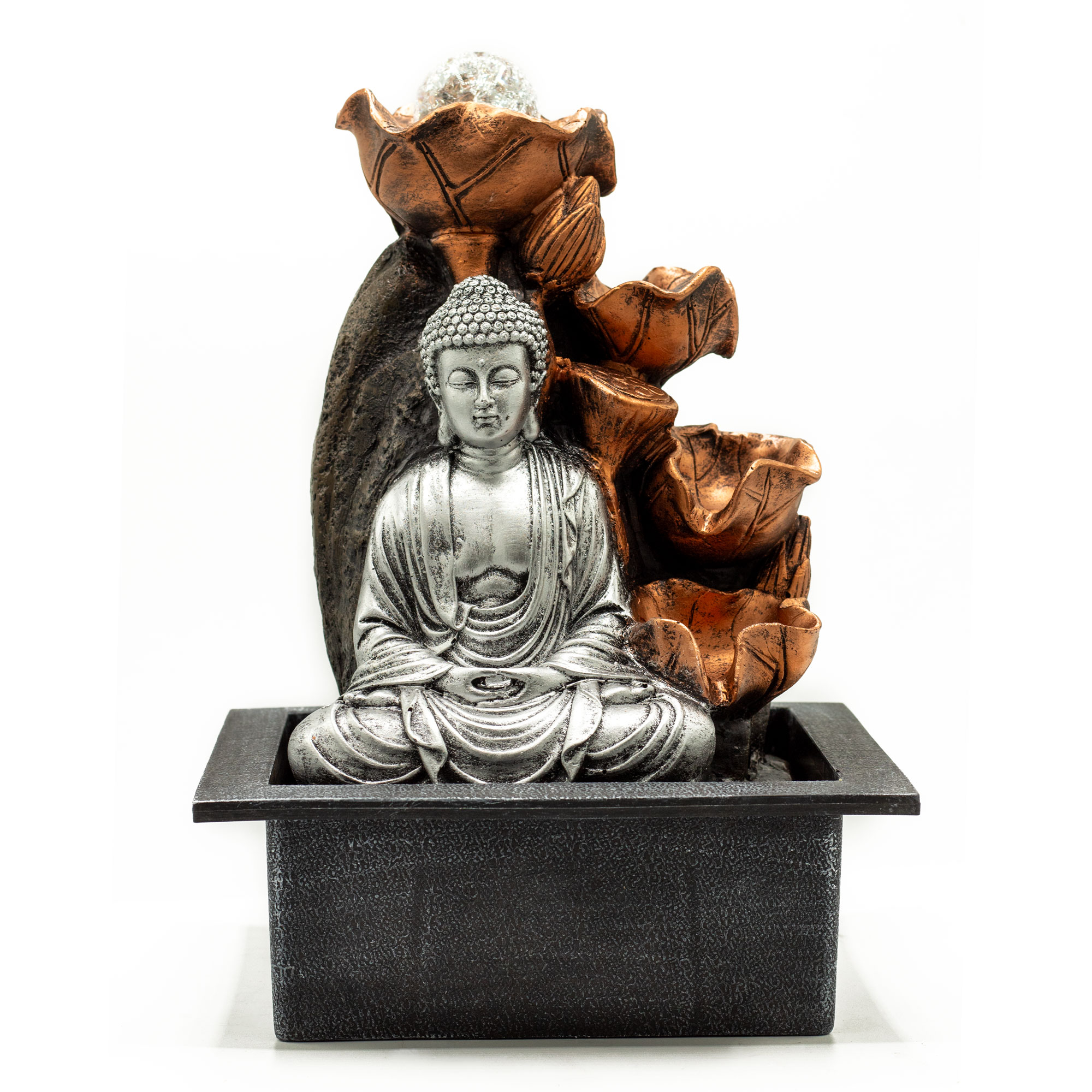Cascadă Buddha Argintiu + Glob de Cristal