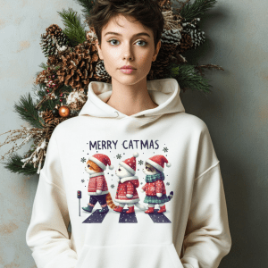 Hanorac Cat Lovers' Christmas