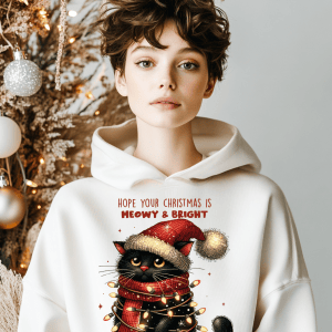 Hanorac Black Cats Lovers' Christmas
