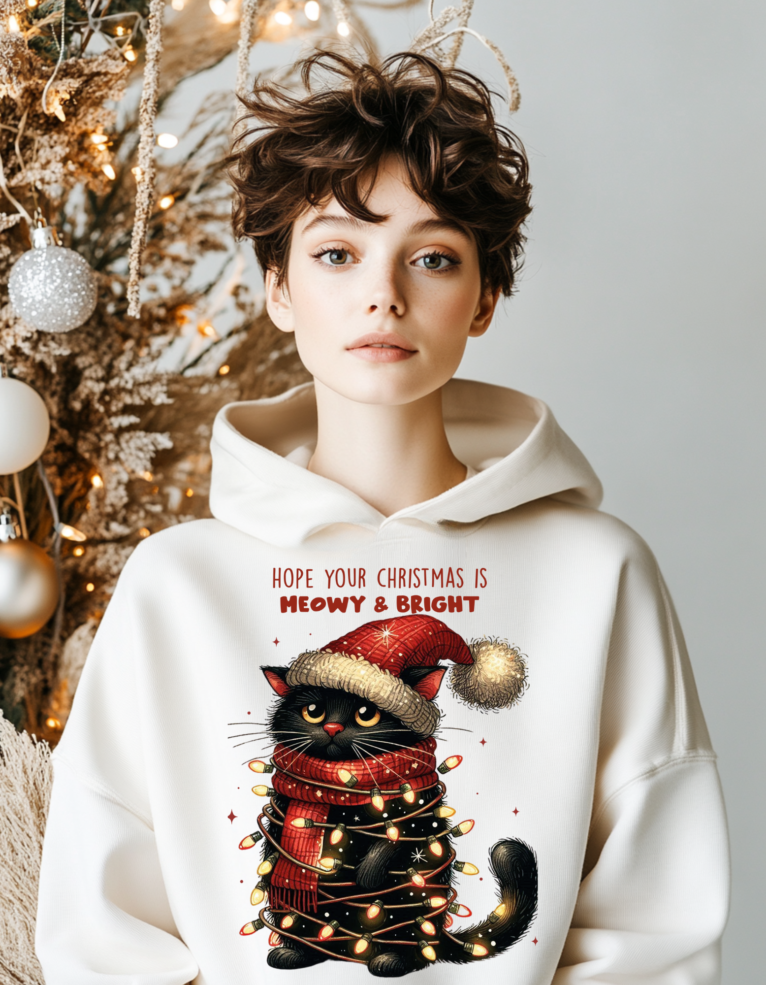 Hanorac Black Cats Lovers' Christmas