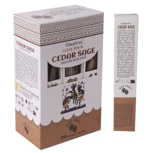 Golden Bețișoare Parfumate cu Rășină de Cedru și Salvie (6 buc.)