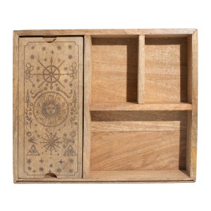 Cutie Pentru Tarot cu Patru Compartimente Și Suport Pentru Cărți