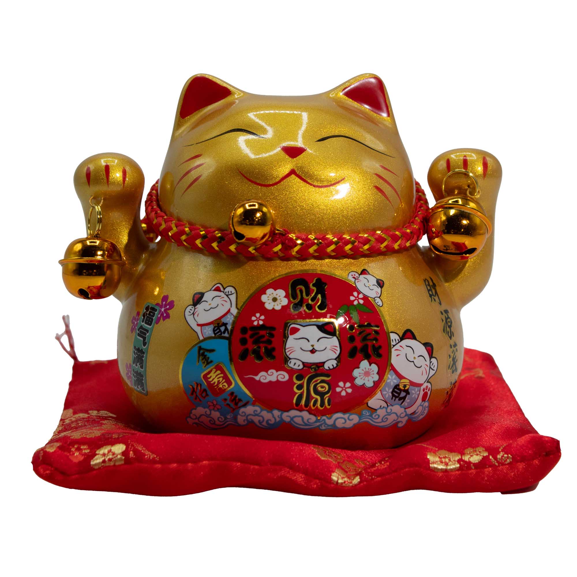 Pisica Pușculița Norocoasă din Ceramică – Auriu