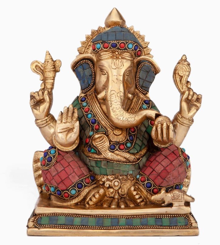 Statuetă Ganesha Multicolor Decorată cu Pietre