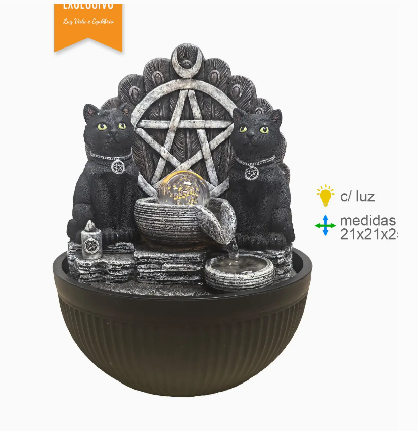 Fântână decorativă Wicca din rășină – 21 x 21 x 25 cm