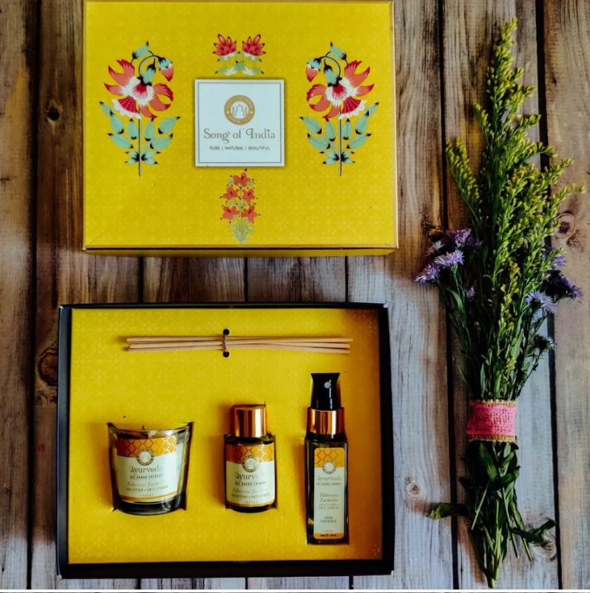 Set Cadou Luxury Veda Tuberose Jasmine | Ritual Ayurvedic de Relaxare - imagine 3